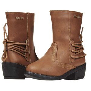 Toddler Girls Bebe Lace Up Riding Boots Size 5 6 7 8 or 9 Faux Leather